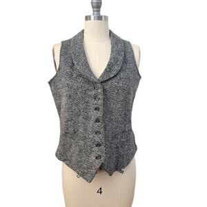 The Territory Ahead Tweed Vest Womens 4 Wool Blend Button Front Waistcoat